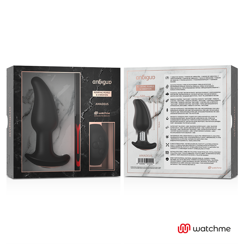 Anbiguo Watchme Remote Control Anal Plug Vibrator With Rotation Of Amadeus Pearls