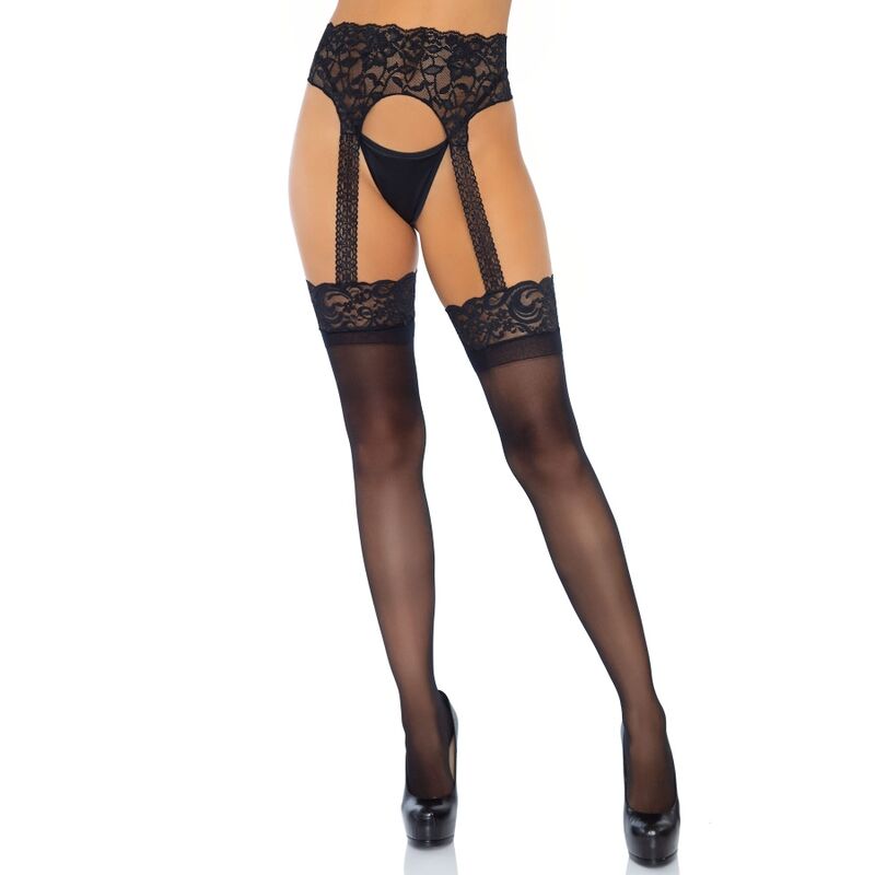 Leg Avenue Hosiery Leg Avenue - Opaque Garterbelt Stocking One Size