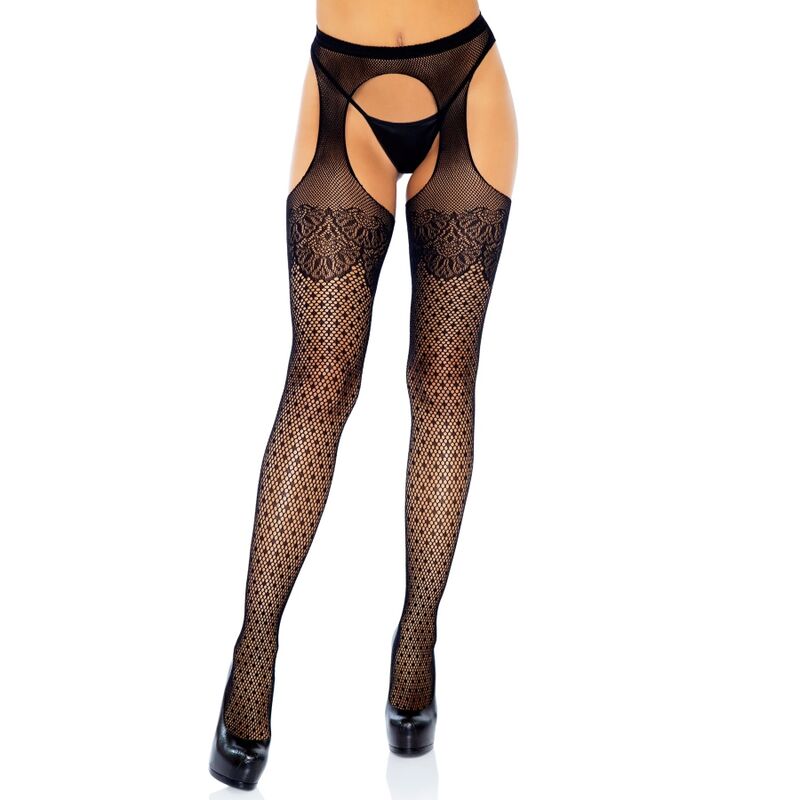 Leg Avenue Hosiery Leg Avenue - Polka Dot Suspender Hose One Size