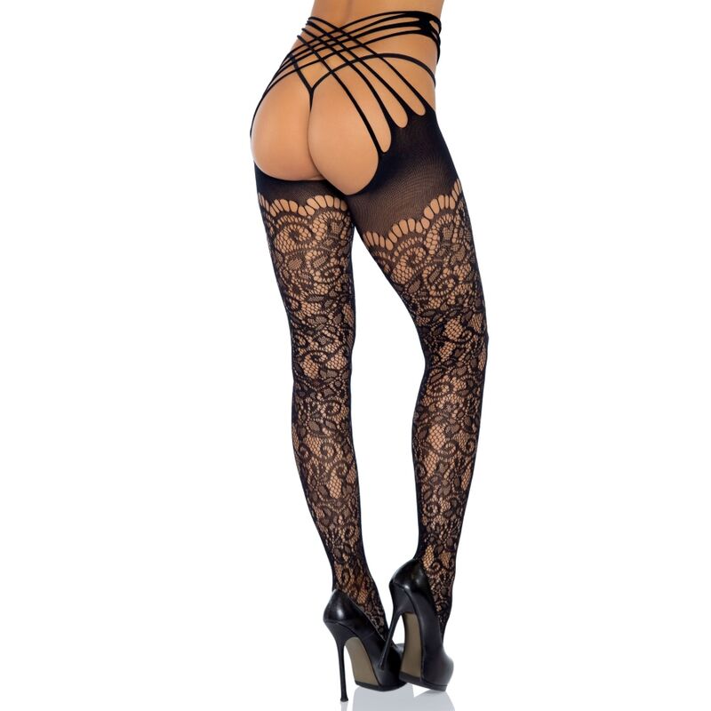 Leg Avenue Hosiery Leg Avenue - Wrap Around Crothless Tights One Size