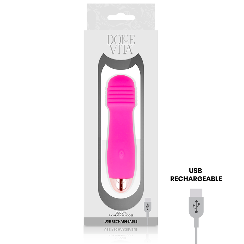 Dolce Vita Rechargeable Vibrator Three Pink 7 Speeds