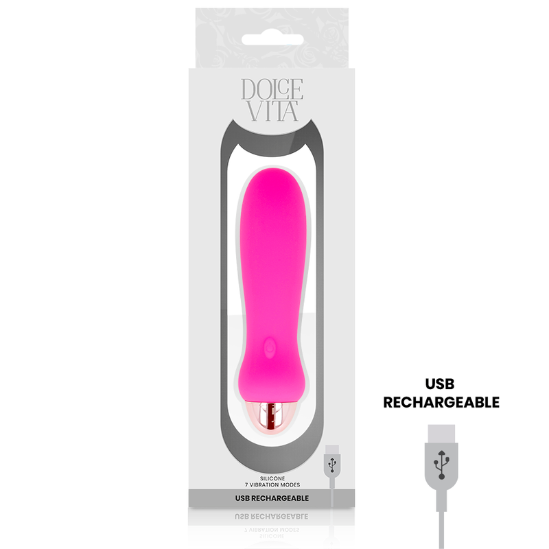 Dolce Vita Rechargeable Vibrator Five Pink 7 Speeds