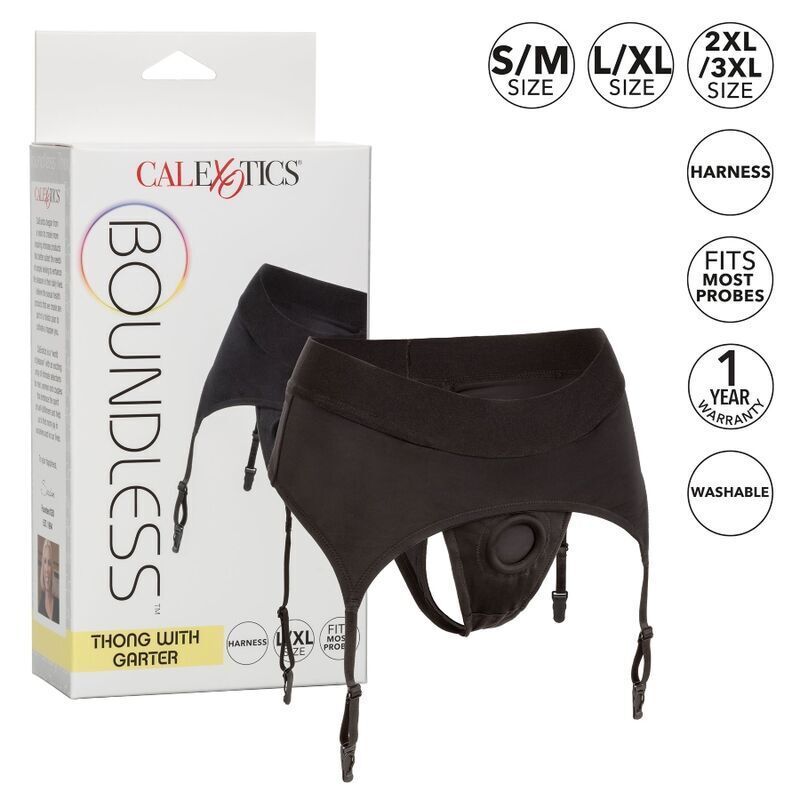 Calexotics Boundless Thong With Garter S/M