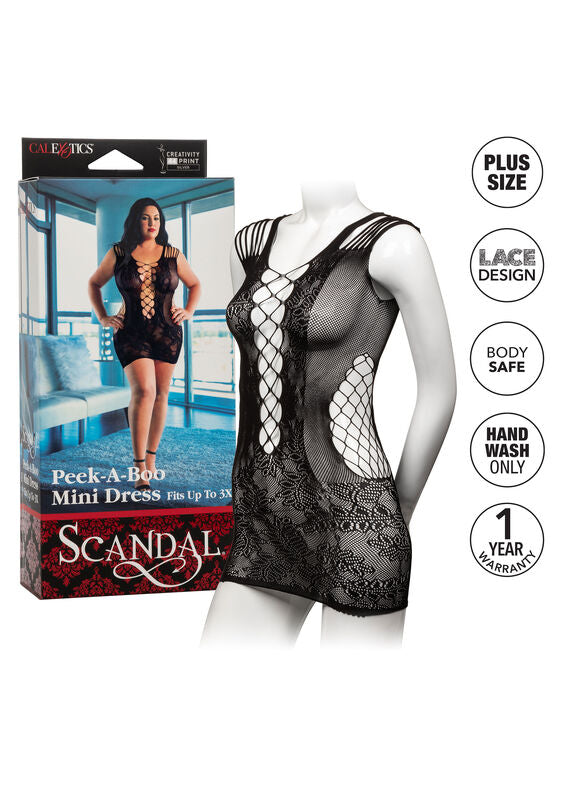 Calexotics Peek-A-Boo Mini Dress Plus Size