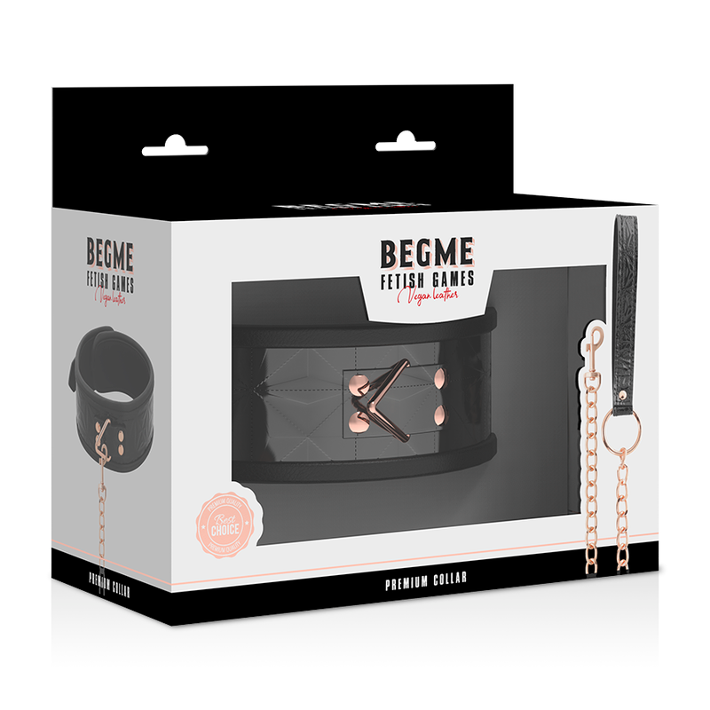 Begme Black Edition Begme - Black Edition Premium Vegan Leather Collar With Neoprene Lining