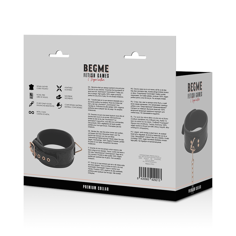 Begme Black Edition Begme - Black Edition Premium Vegan Leather Collar With Neoprene Lining