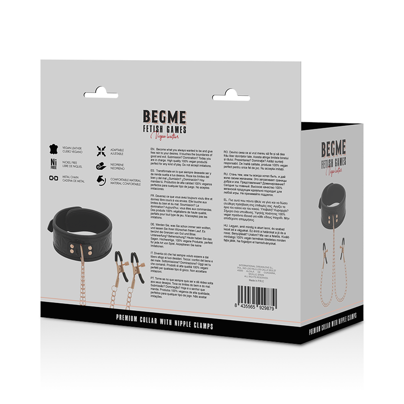 Begme Black Edition Begme - Black Edition Collar With Nipple Clamps With Neoprene Lining