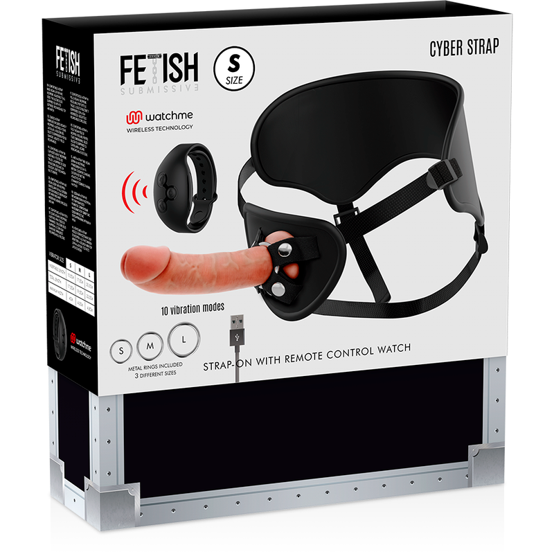Fetish Submissive Cyber Strap Harness With Remote Control Dildo Watchme S Technology