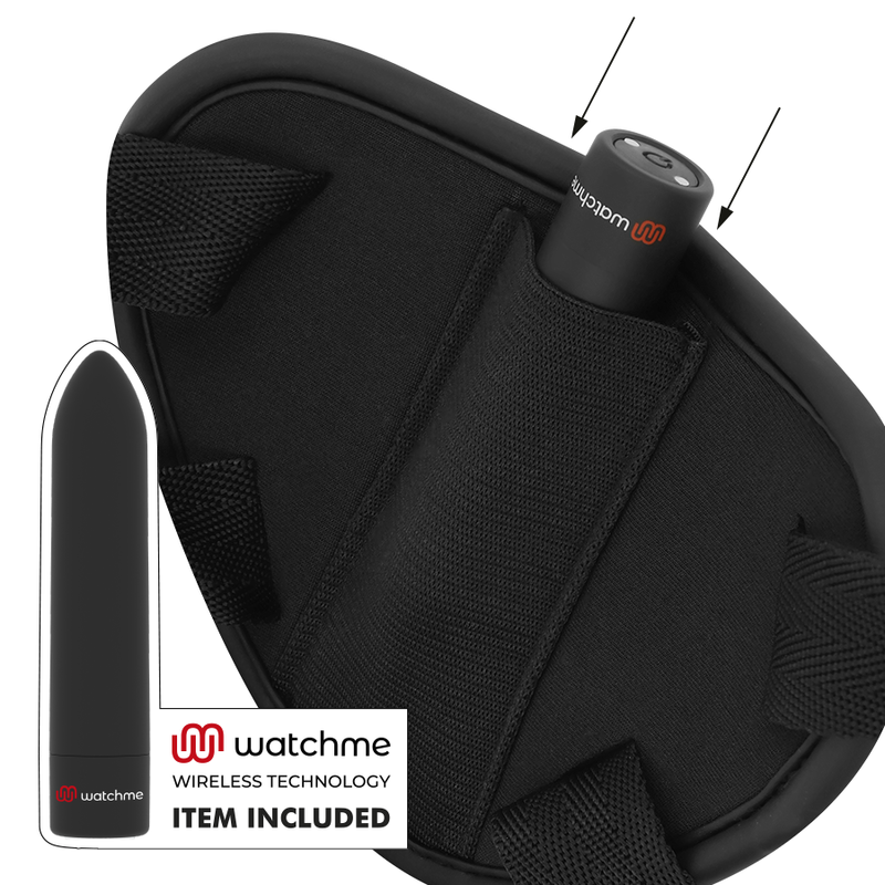 Fetish Submissive Cyber Strap - Harness With Dildo And Bullet Remote Control Watchme M Technology