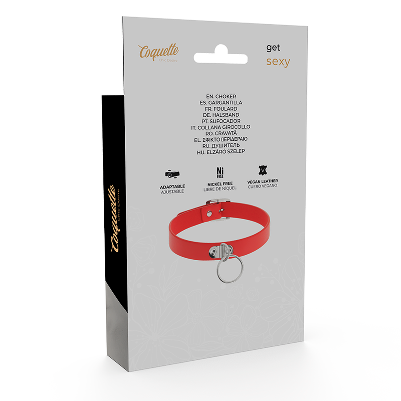 Coquette Accessories Coquette Chic Desire - Red Vegan Leather Necklace Woman Fetish Accessory