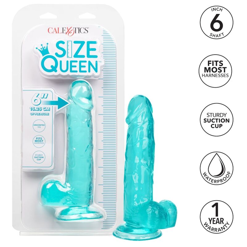 Calexotics Size Queen Dildo Blue 15.3 Cm