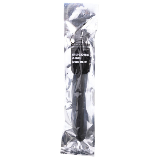 All Black Ridged Shower Anal Silicone 27 Cm