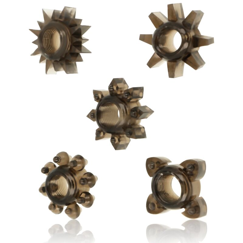 Ohmama Set Of 5 Silicone Testicle And Penis Rings