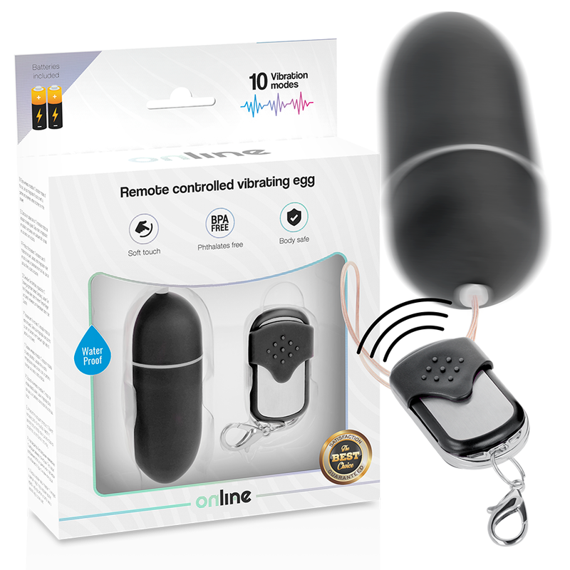 Online Remote Control Vibrating Egg L Black