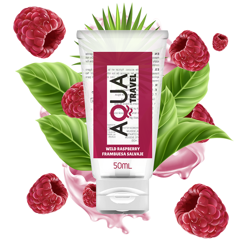 Aqua Travel Wild Raspberry Flavour Waterbased Lubricant - 50 Ml
