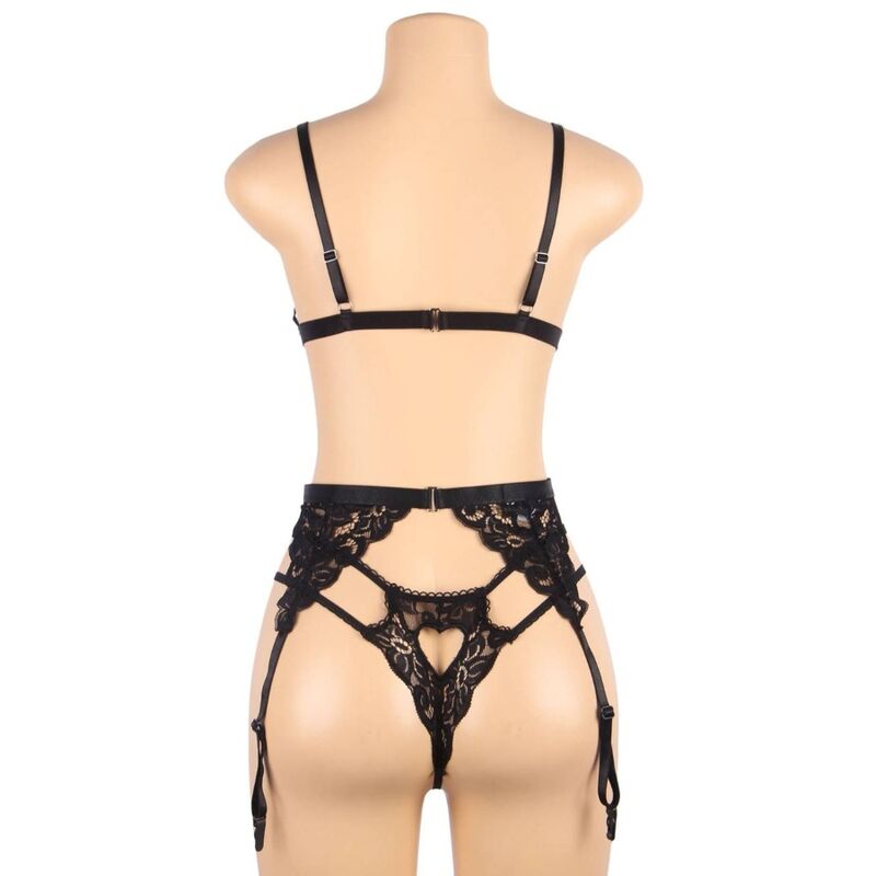Subblime Sets Subblime Set - Tres Piezas Sujetador + Liguero + Tanga L/Xl