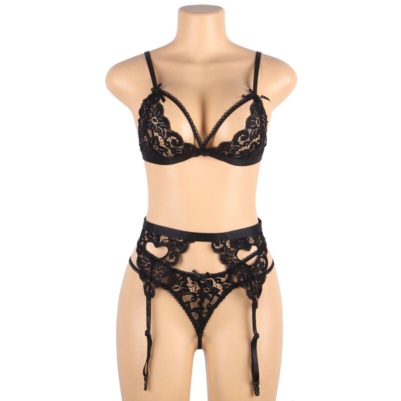Subblime Sets Subblime Set - Tres Piezas Sujetador + Liguero + Tanga L/Xl