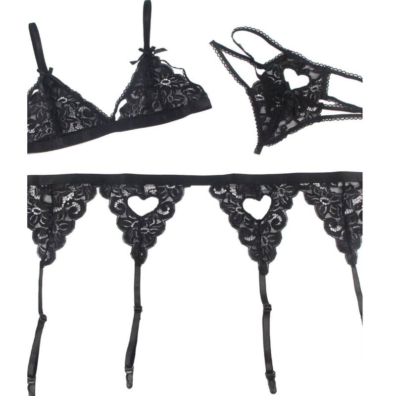 Subblime Sets Subblime Set - Tres Piezas Sujetador + Liguero + Tanga L/Xl