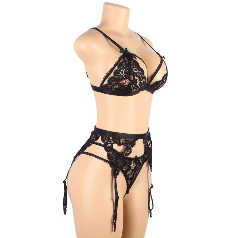 Subblime Sets Subblime Set - Tres Piezas Sujetador + Liguero + Tanga L/Xl