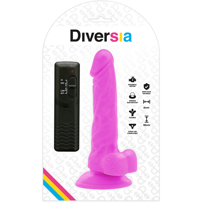 Diversia Flexible Vibrating Dildo Purple 18 Cm -O- 4 Cm