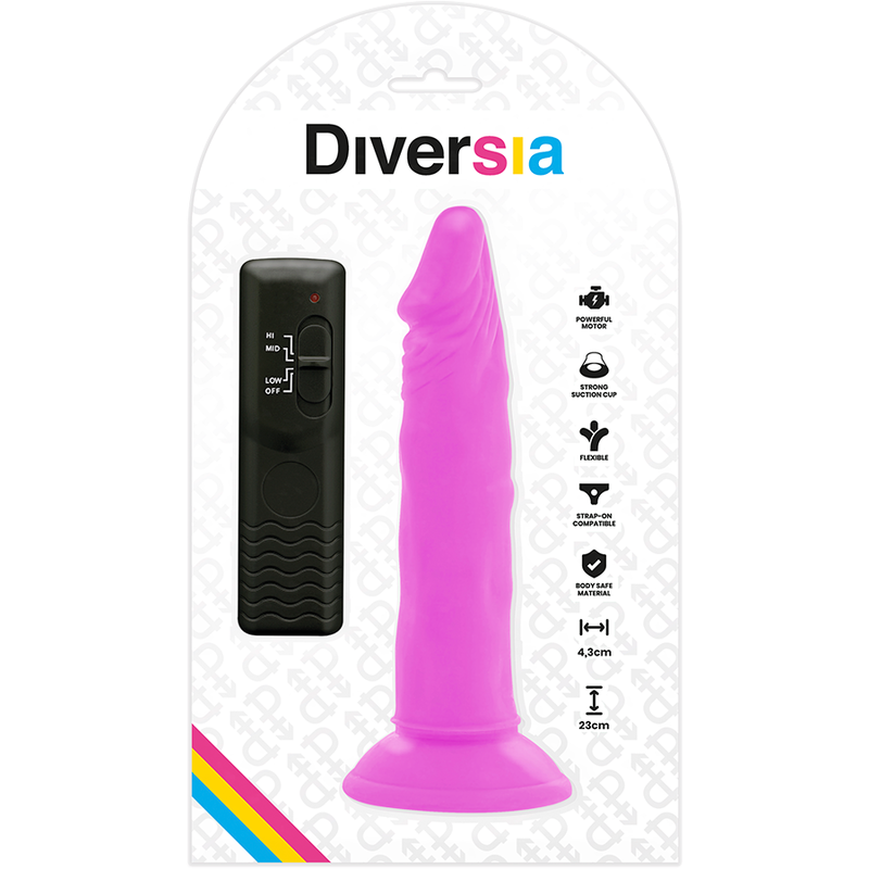 Diversia Flexible Vibrating Dildo Purple 23 Cm -O- 4.3 Cm