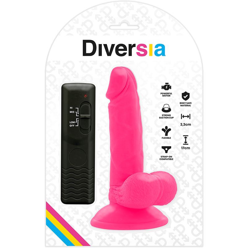 Diversia Flexible Vibrating Dildo Pink 17 Cm -O- 3.3 Cm
