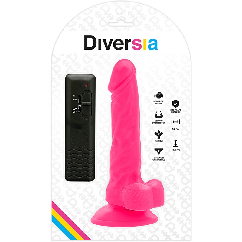 Diversia Flexible Vibrating Dildo Pink 18 Cm -O- 4 Cm