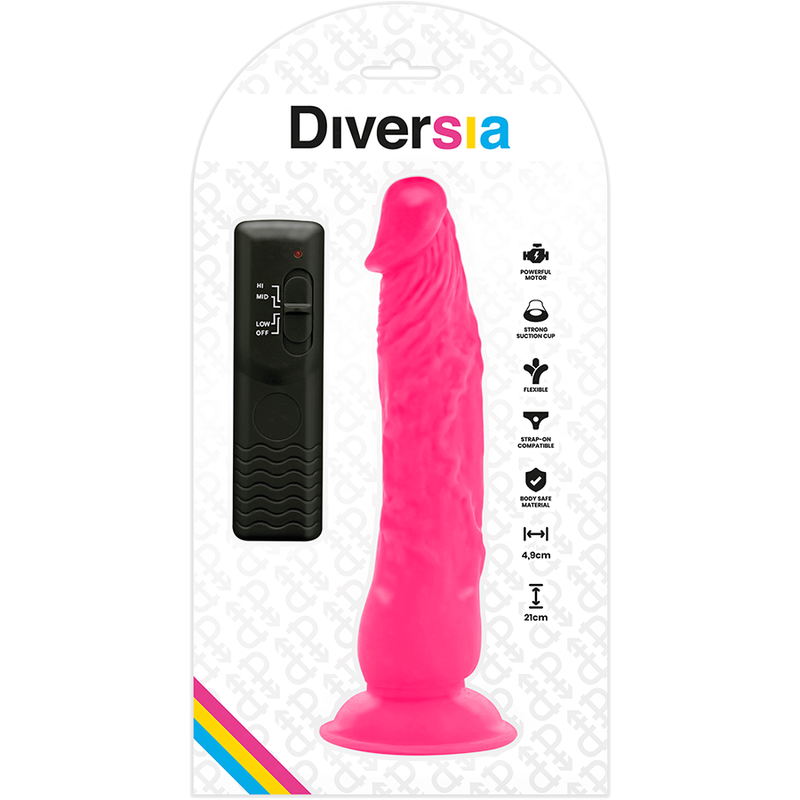 Diversia Flexible Vibrating Dildo Pink 21 Cm -O- 4.9 Cm