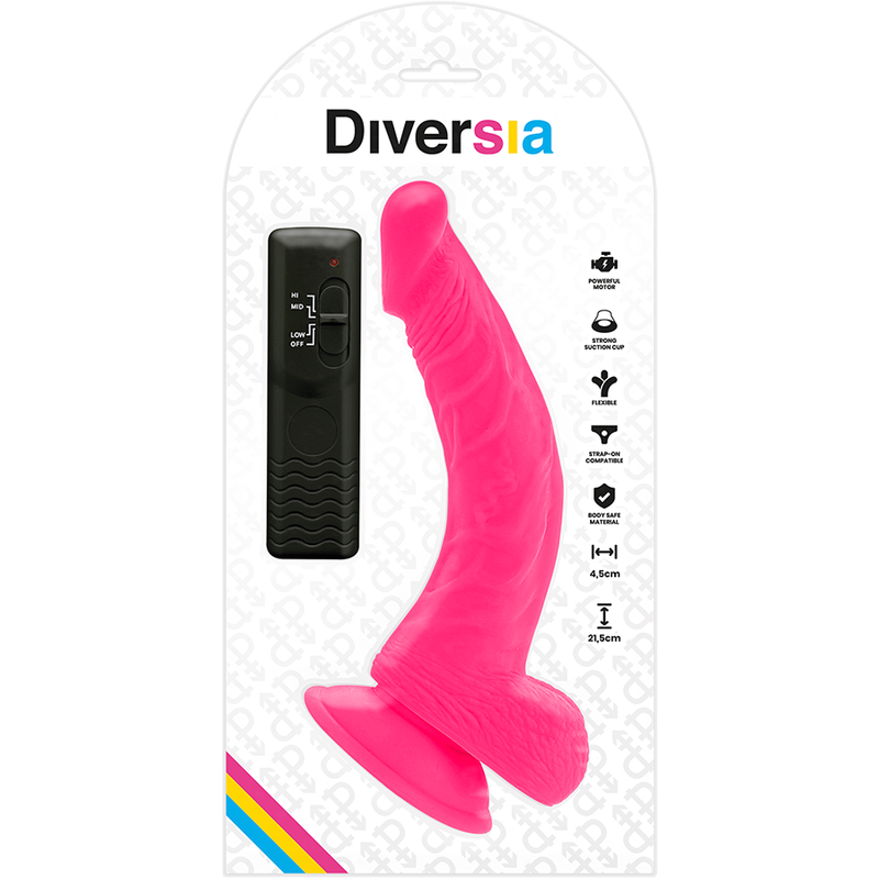 Diversia Flexible Vibrating Dildo Pink 21.5 Cm -O- 4.5 Cm