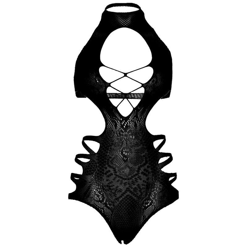 Leg Avenue Bodystockings Leg Avenue - Cut Out Strappy Bodysuit One Size - Black
