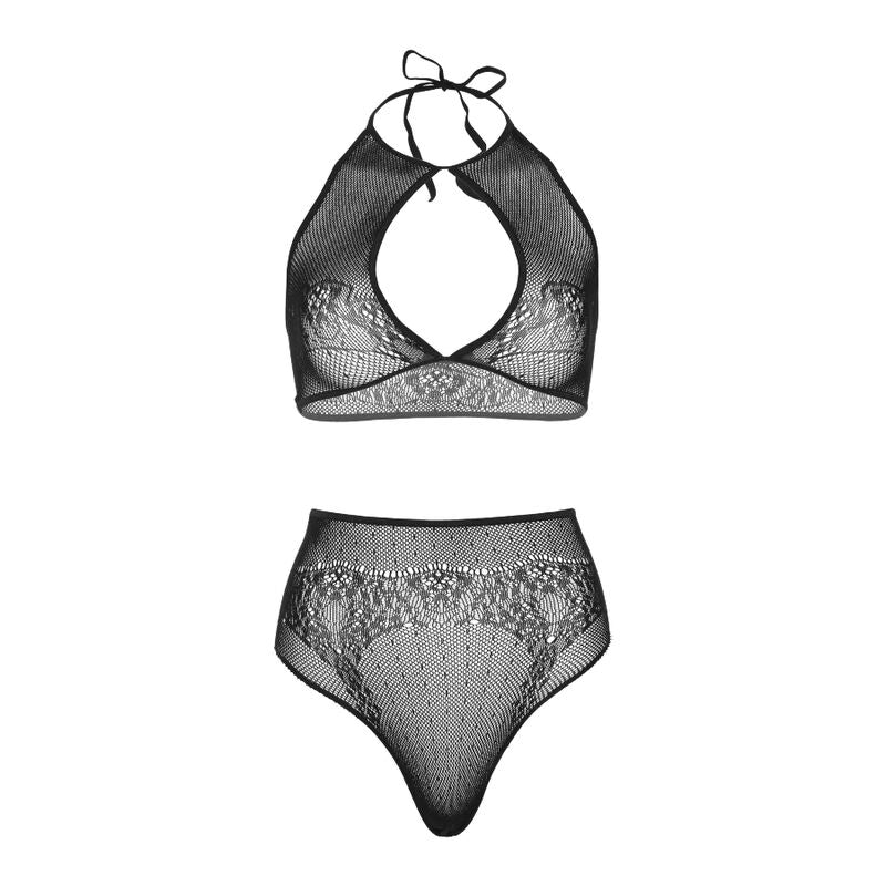 Leg Avenue Sets Leg Avenue - Two Pieces Set Halter Crop Top & Thong Panty Panty One Size
