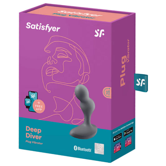 Satisfyer deep diver vibrating plug grå