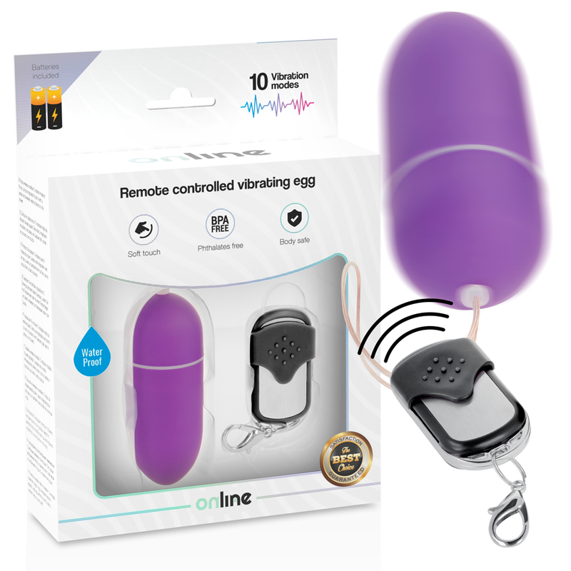 Online Remote Control Vibrating Egg L Purple
