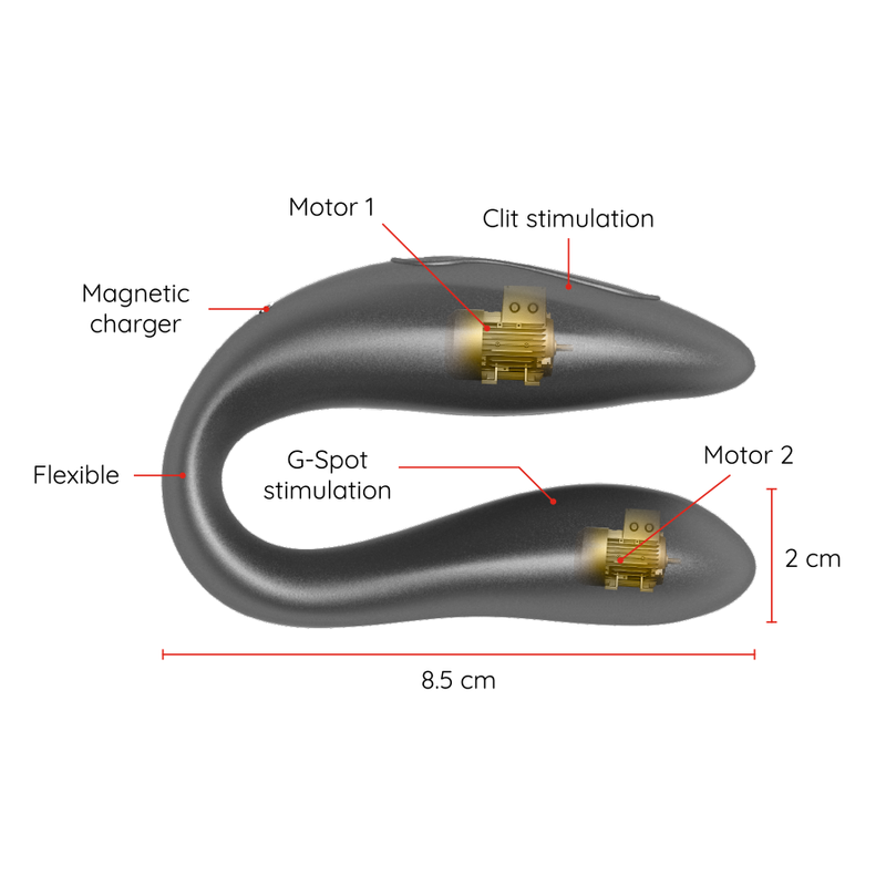 Oninder Lisboa Black G-Point & Clitoris Stimulator - Free App