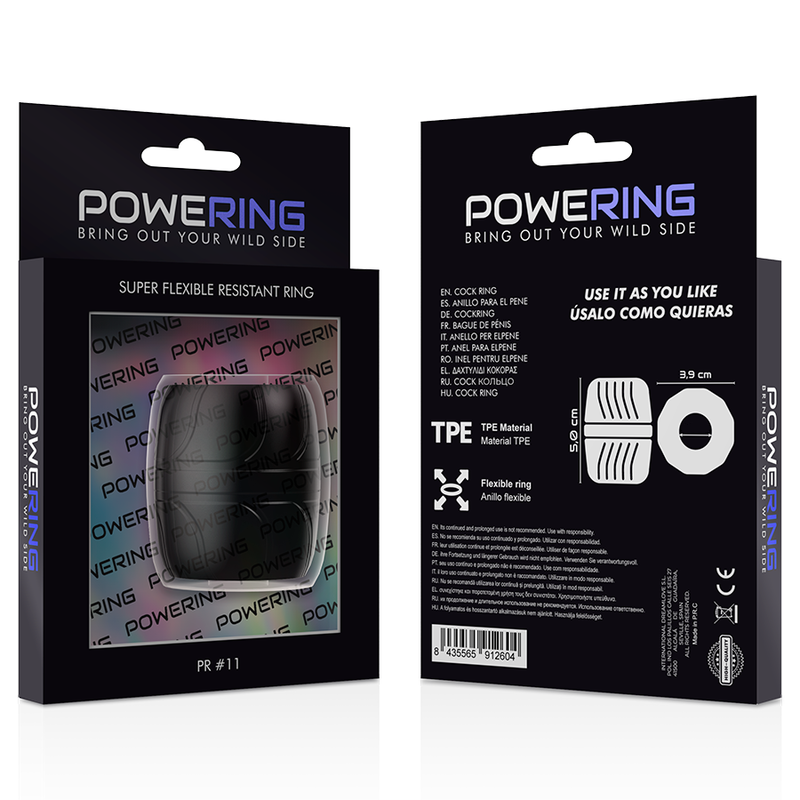 Powering Super Flexible And Resistant Penis Ring 5 Cm Pr11 Black