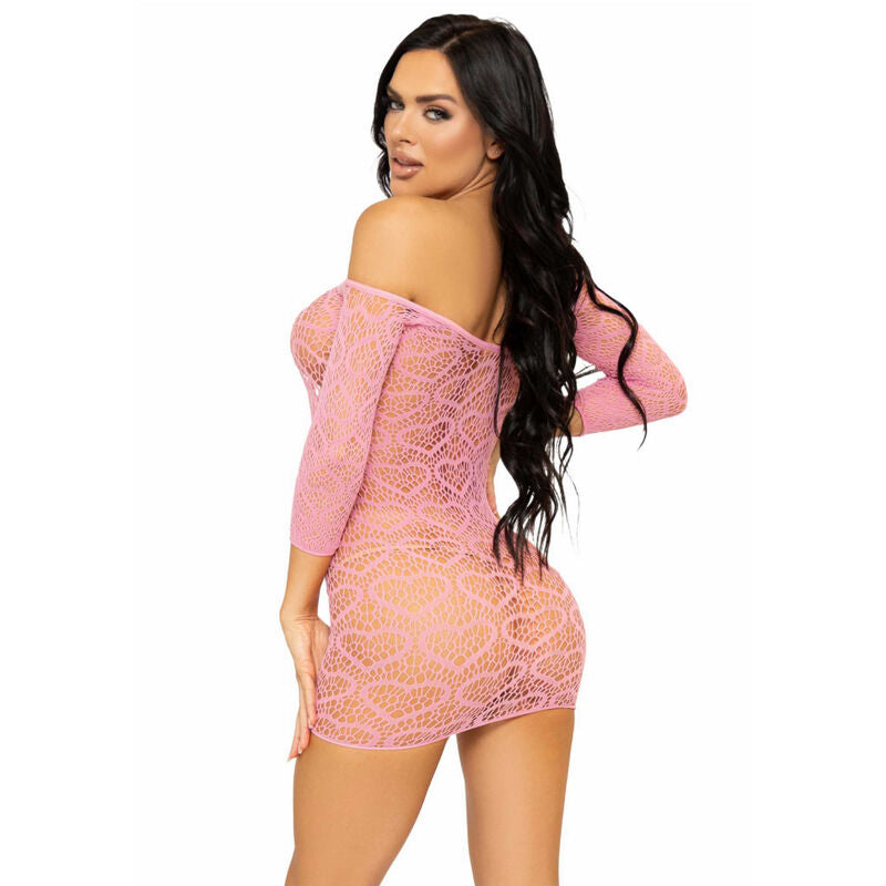 Leg Avenue Dresses Leg Avenue Mini Vestido Heart Net Talla Única - Rosa