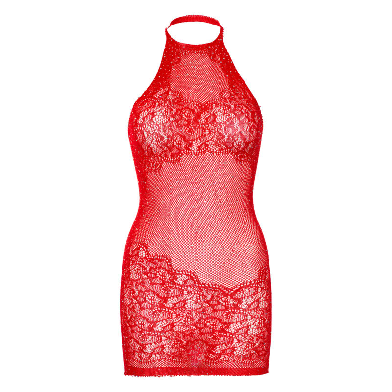 Leg Avenue Dresses Leg Avenue - Mini Vestido Con Pedrería Talla Única - Blanco
