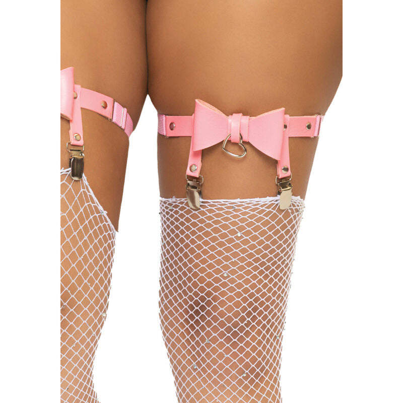 Leg Avenue Accessories Leg Avenue - Liguero Alto De Cuero Vegano Talla Única - Rojo