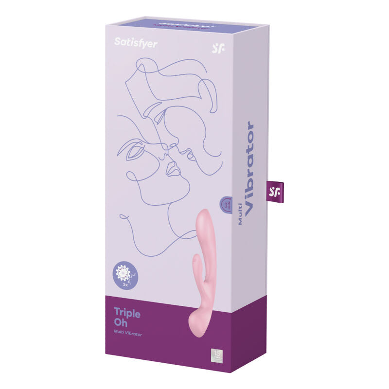 Satisfyer Triple Oh Rabbitvibrator Lyserød