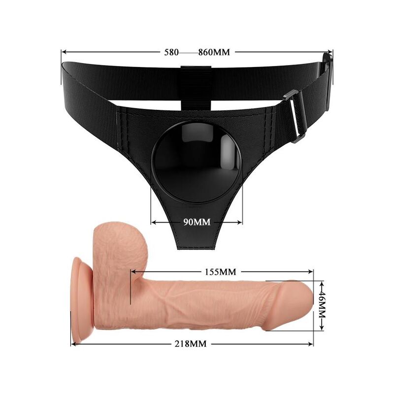 Pretty Love Harness Briefs Universal Harness With Dildo Jerry 21.8 Cm Natural