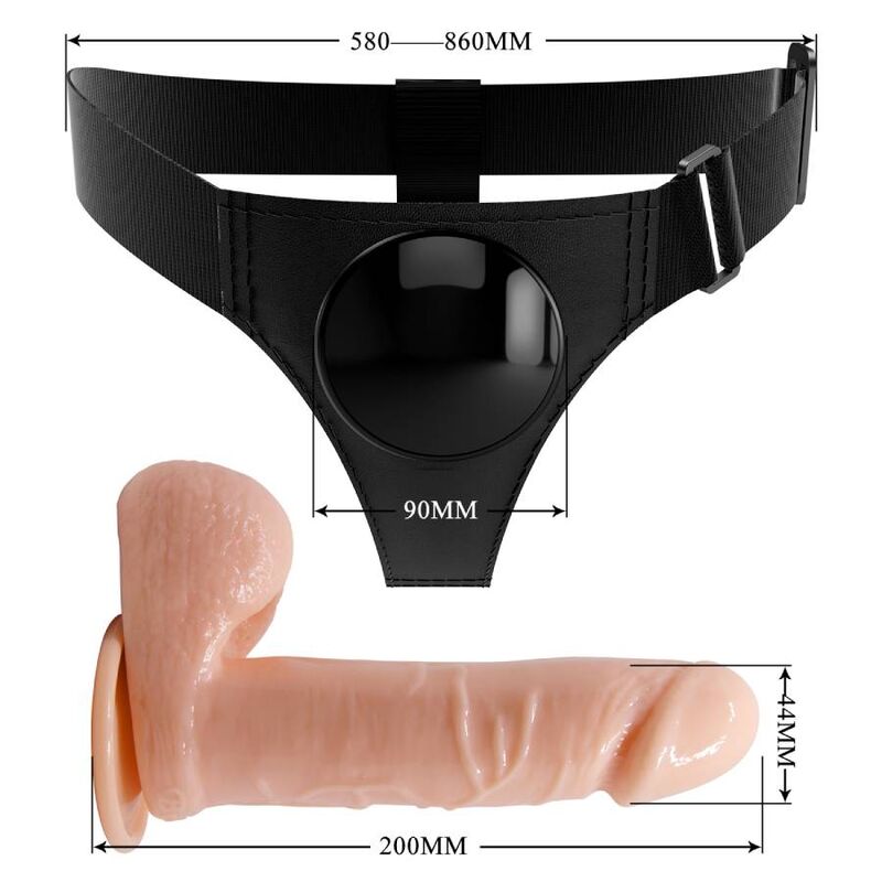 Pretty Love Harness Briefs Universal Harness With Dildo Tom 20 Cm Natural