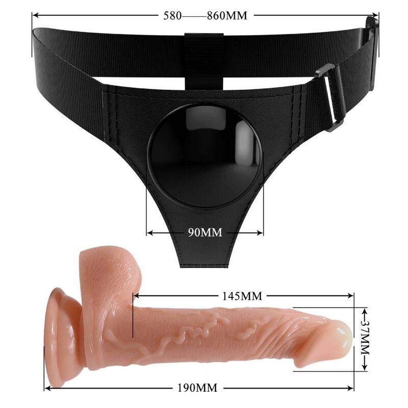 Pretty Love Harness Briefs Universal Harness With Dildo Kevin 19 Cm Natural
