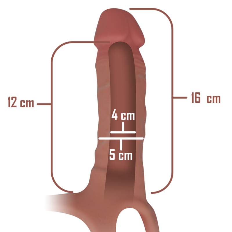 Intense Couples Toys Intense - Hollow Harness With Silicone Dildo 16 X 3.5 Cm