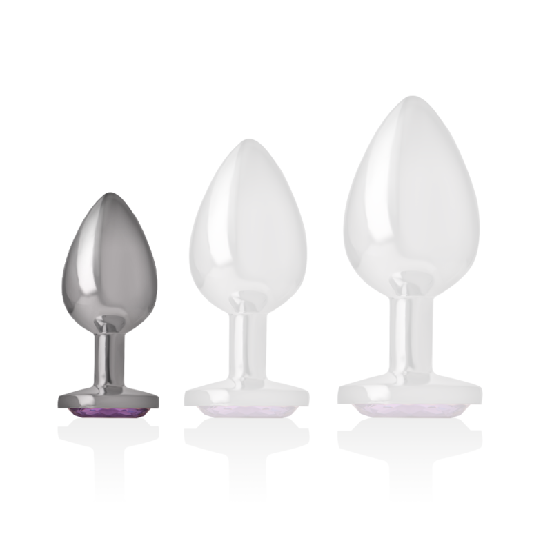 Intense Anal Toys Intense - Aluminum Metal Anal Plug With Violet Crystal Size S