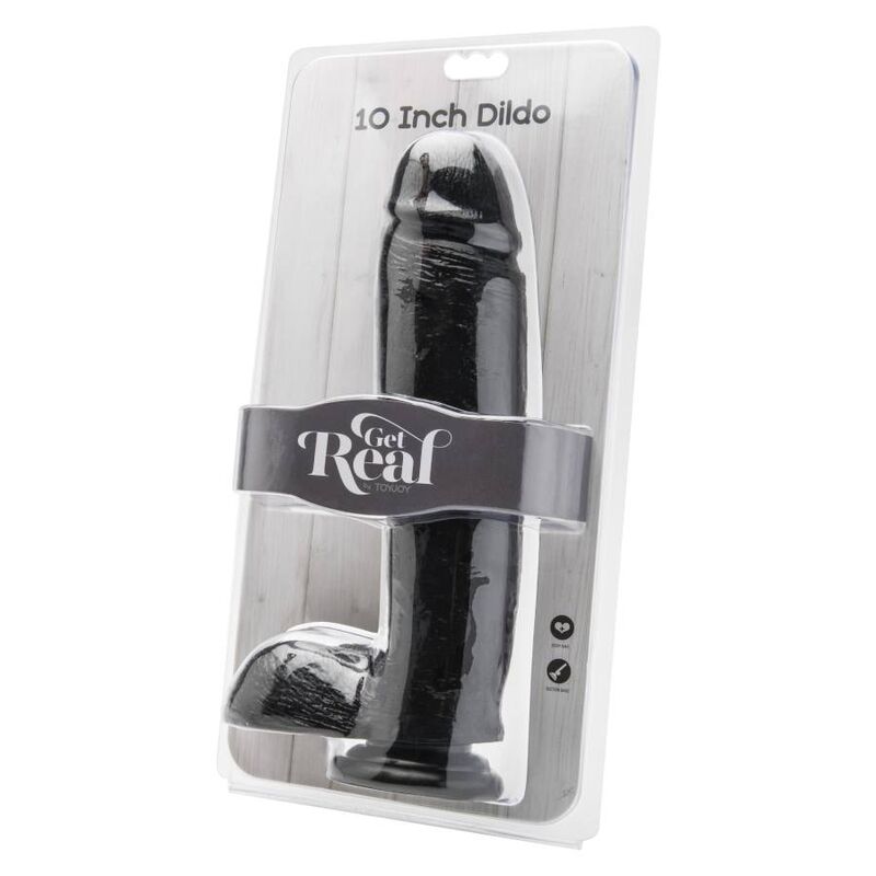 Get Real Dildo 25,5 Cm With Balls Black