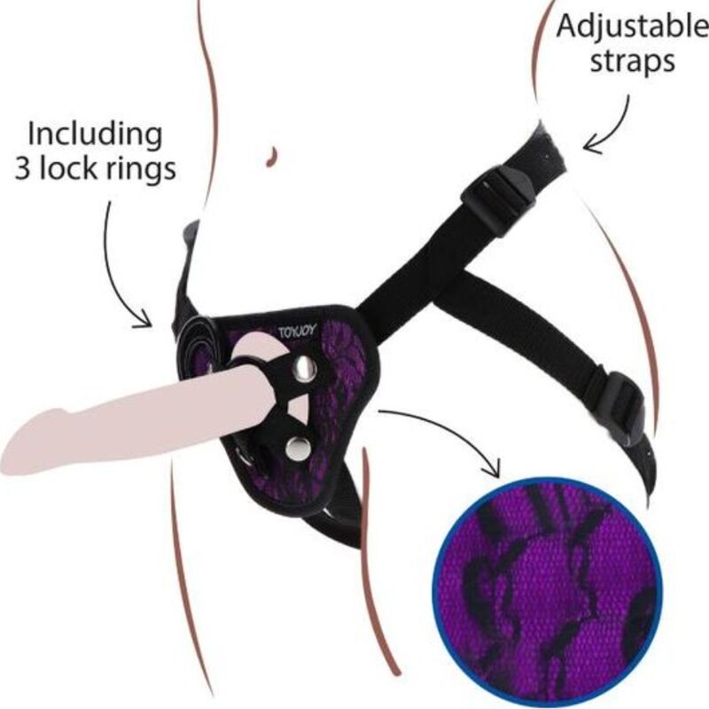 Get Real Strap-On Lace Harness Purple