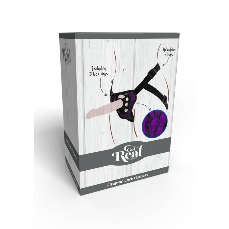 Get Real Strap-On Lace Harness Purple