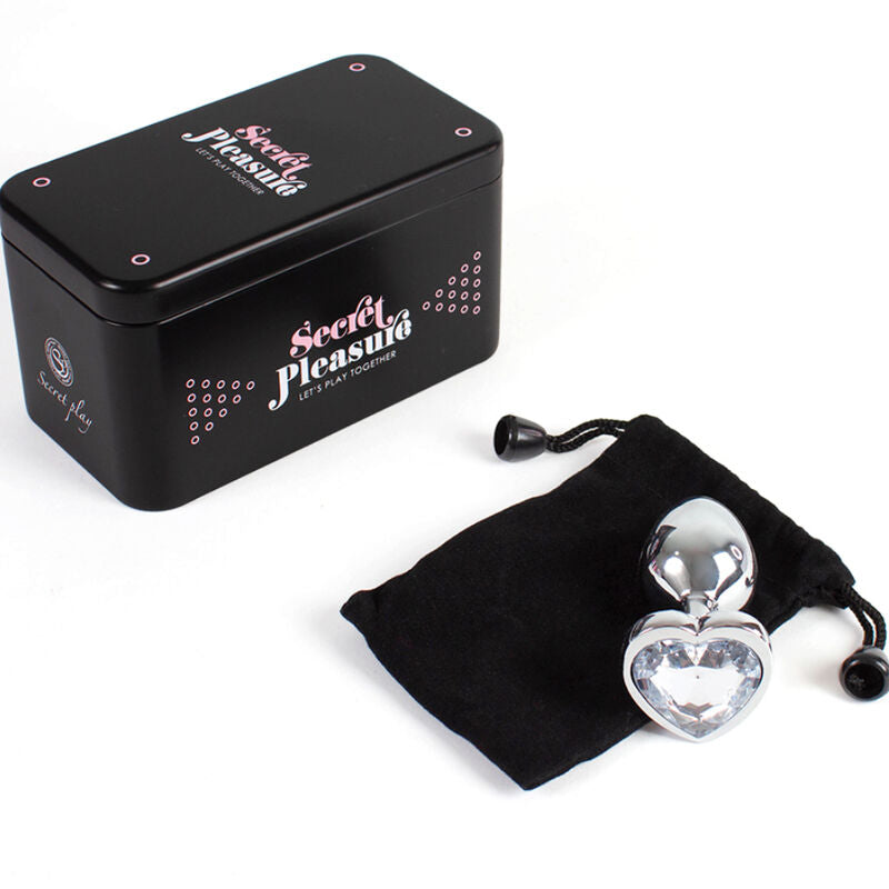 Secretplay Toys Secretplay - Metal Butt Plug Clear Crystal Heart Small Size 7 Cm