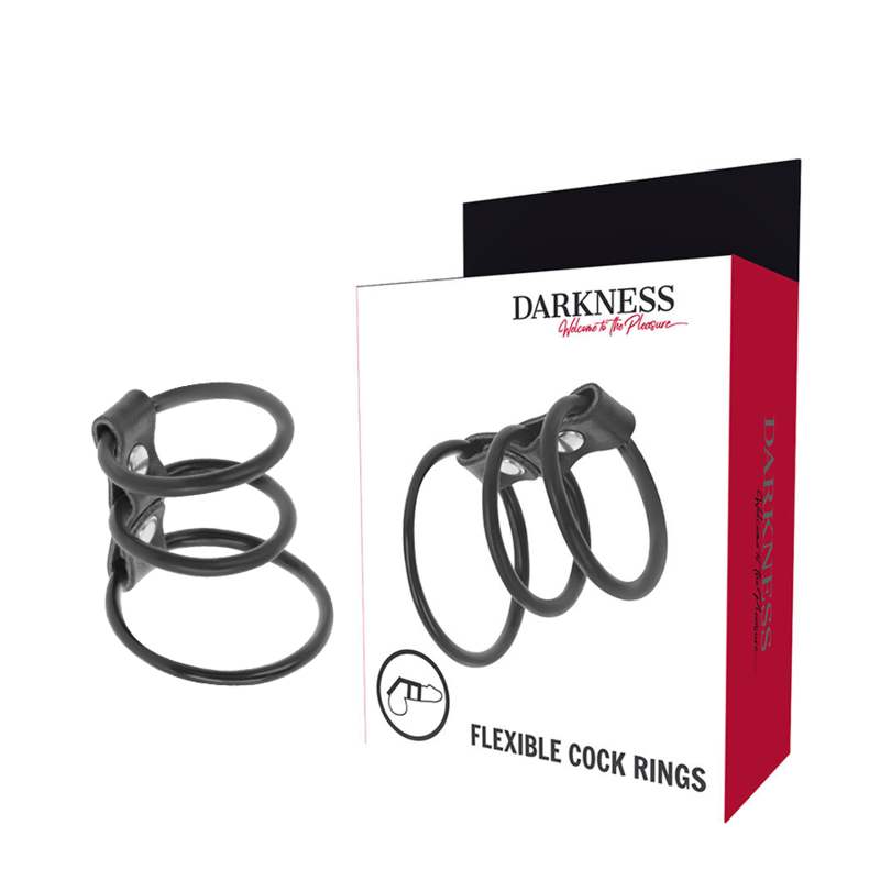 Darkness Bondage Darkness - Set Of 3 Flexible Penis Rings