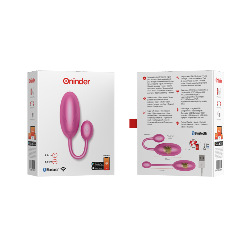 Oninder Tokyo Vibrating Egg Pink 7.5 X 3.2 Cm Free App